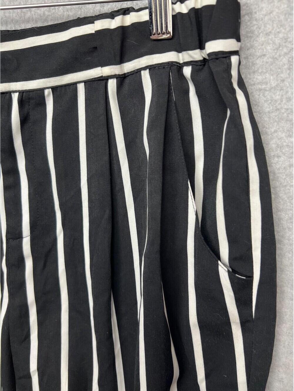 Pinstripes Womens L Straight Leg Pants Slacks Office Work Black Casual Work - Picture 6 of 10